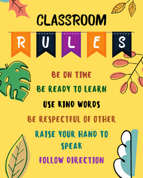 Preview of BACK TO SCHOOL Classroom Rules and Behaviour Display Posters
