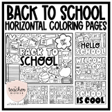 BACK TO SCHOOL Coloring Pages (Vol. 2 - Horizontal Style)