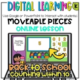 BACK TO SCHOOL Counting Number Fluency - Digital Distance 