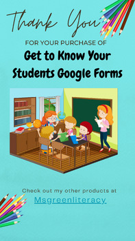 Preview of BACK TO SCHOOL Digital GET TO KNOW YOUR STUDENTS Survey