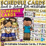BACK TO SCHOOL KIDS CLASS DECOR: EDITABLE SCHEDULE CARDS