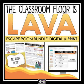 Preview of End of the Year Escape Room - The Classroom Floor is Lava - Digital Print Bundle