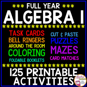 Preview of BACK TO SCHOOL | FULL YEAR Algebra 1 Curriculum Activities Bundle