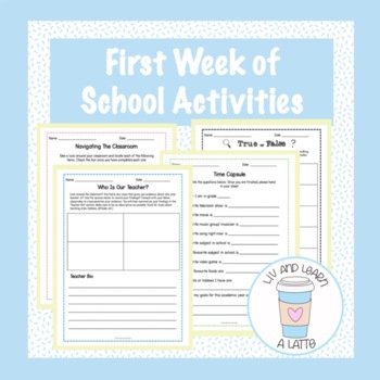 Preview of BACK TO SCHOOL - First Week of School Activities