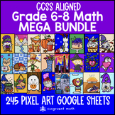 6th-8th Grade Math Full-Year Digital Pixel Art BUNDLE | Go
