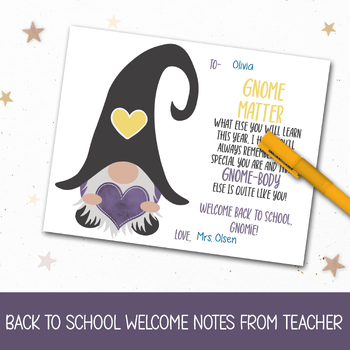 Preview of BACK TO SCHOOL GIFT FOR STUDENTS, 1ST DAY OF SCHOOL WELCOME CARDS FROM TEACHER
