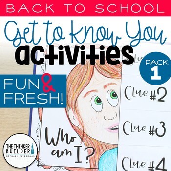 Preview of Back to School Activities "Get To Know You" First Week of School