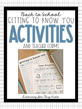 Preview of BACK TO SCHOOL Getting to Know You Activities & Teacher Forms