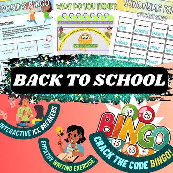Preview of BACK TO SCHOOL Ice Breaker ACTIVITIES X4 | 1st Week of School | Get To Know You