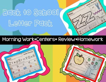 Preview of Alphabet Letters and beginning letter practice pack NO PREP! Letters A toZ!