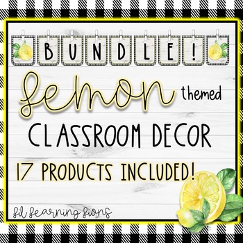 Alphabet Letters for Wall: Farmhouse & Lemon Classroom Decor