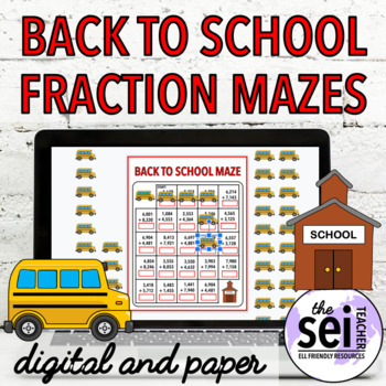 Preview of BACK TO SCHOOL MATH BELL RINGERS / MORNING WORK - FRACTIONS