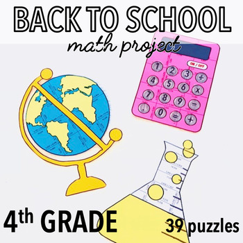 Preview of BACK TO SCHOOL MATH CENTERS AND ACTIVITIES - 4TH GRADE - SCHOOL SUBJECTS