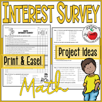 Preview of BACK TO SCHOOL MATH STUDENT INTEREST SURVEY and PROJECT IDEAS