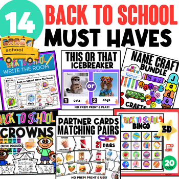 Preview of BACK TO SCHOOL, MUST-HAVES, RESOURCES FOR BACK TO SCHOOL, BUNDLE