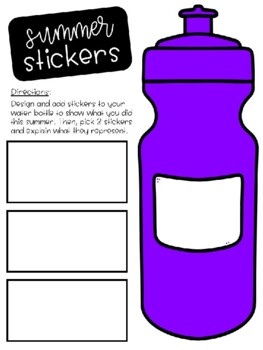 Back-to-School All About Me Sticker/Patch Activity (Stanley Cup