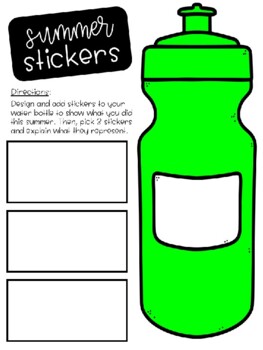 Back-to-School All About Me Sticker/Patch Activity (Stanley Cup