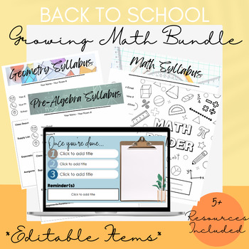 Preview of BACK TO SCHOOL - Math Resources *Growing Bundle*