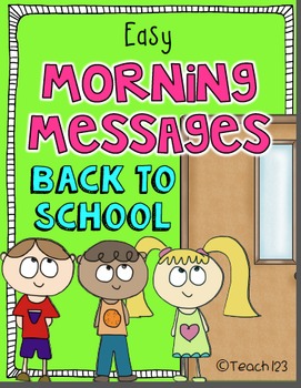 Preview of BACK TO SCHOOL Morning Messages
