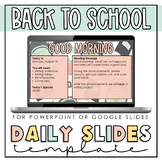 BACK TO SCHOOL Morning Slides / Daily Slide Template (for 