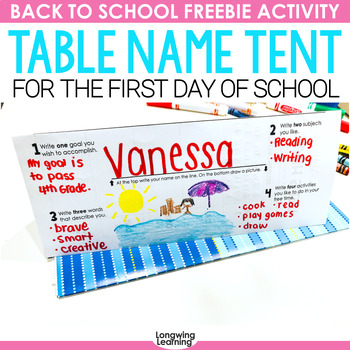 Preview of All About Me Name Tag Tent Template for Back to School or First Day of School