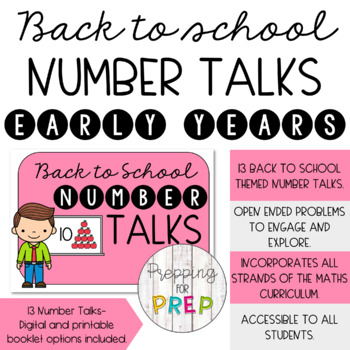 Preview of BACK TO SCHOOL NUMBER TALKS FOR THE EARLY YEARS.