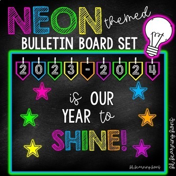 Back To School Neon Our Year To Shine Bulletin Board Set By Lil Learning Lions