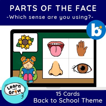 Preview of BACK TO SCHOOL   | PARTS OF THE FACE | Which sense are you using? | BOOM CARDS™