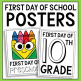 BACK TO SCHOOL Posters | First Day of School Signs | Color