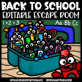 BACK TO SCHOOL Printable Escape Room Editable Math & ELA A