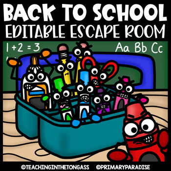Preview of Back to School Escape Room Math & ELA Printable Activities
