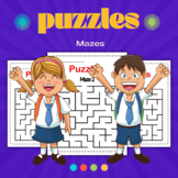 Summer | Last day of school Puzzles Mazes Activity Pages -