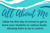 BACK TO SCHOOL RELATIONSHIPS | All About Me Activity for A
