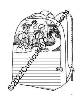 Preview of BACK TO SCHOOL SPANISH BACKPACK BOOKLET spelling writing COAT HOOK LABELS