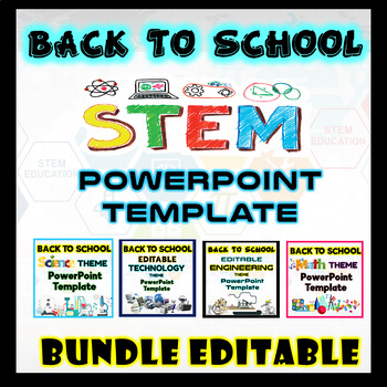 Preview of BACK TO SCHOOL STEM BUNDLE POWERPOINT TEMPLATE Meet the Teacher | Editable