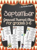 BACK TO SCHOOL-September Journal Prompt Clips- Grades 3-6