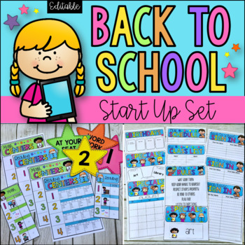 Preview of BACK TO SCHOOL Start Up Set - Editable Forms, Printables, & Center Set Up