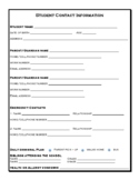 BACK TO SCHOOL - Student Emergency Contact Form