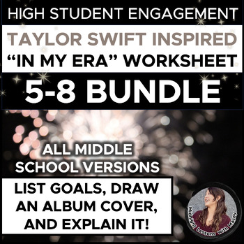 Preview of BACK TO SCHOOL Taylor Swift-Inspired "In My Era" MIDDLE SCHOOL Worksheets BUNDLE