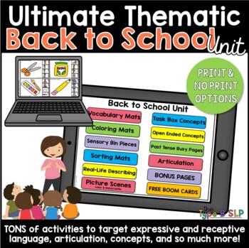 Preview of BACK TO SCHOOL Ultimate Thematic Unit for Speech Therapy