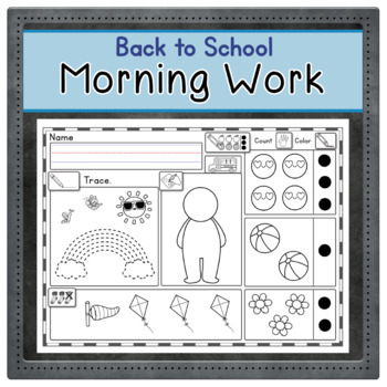 Preview of BACK TO SCHOOL WEEK Morning Work  for PreK & KG | Display Answers on Board