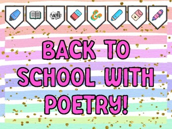 Preview of BACK TO SCHOOL WITH POETRY! Poetry Bulletin Board Kit