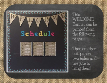 Preview of FREEBIE! Back to School Welcome Burlap and Chalkboard Banner/Pennant
