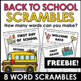 BACK TO SCHOOL Word Scramble Freebie! How many words can y