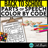 BACK TO SCHOOL color by code first day coloring page PARTS