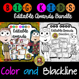 BACK TO SCHOOL/END OF YEAR EDITABLE AWARDS BUNDLE - COLOR 