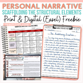 Preview of Free Personal Narrative Writing Activity Structural Elements of a Story