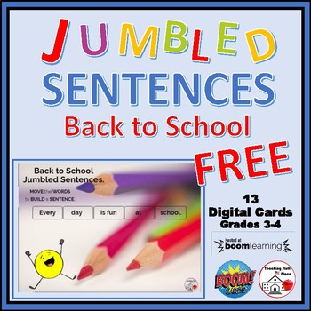 Preview of BACK to SCHOOL ... Jumbled Sentences ... Grades 3-4 Vocabulary ... FREEBIE