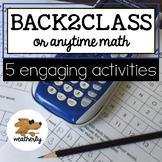 BACK to SCHOOL activities - algebra skills