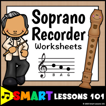 Preview of BAG RECORDER Worksheets Beginner Recorder Worksheets for Music Lessons